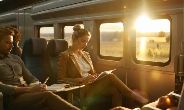 person sitting on a train