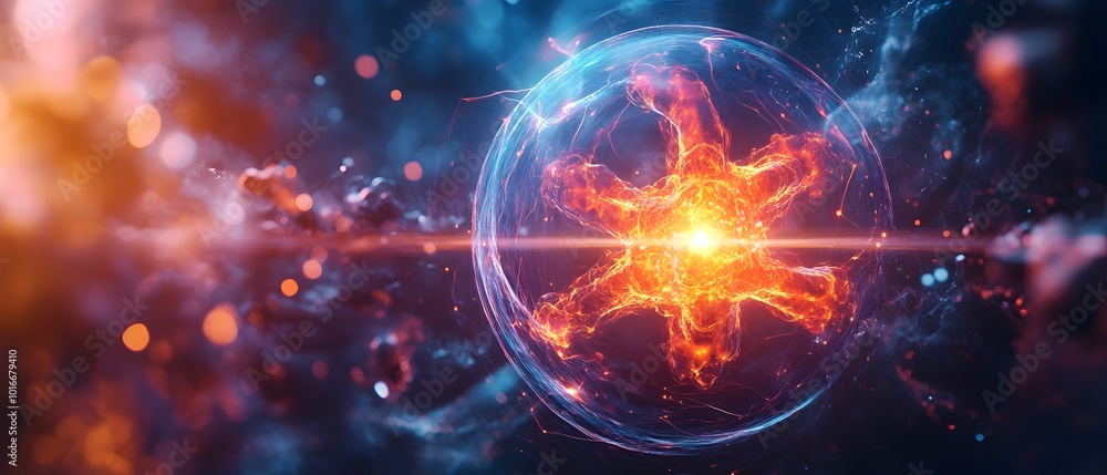 Poster neutron behavior in plasma during nuclear fusion visualizing the complex interactions and energy dyn