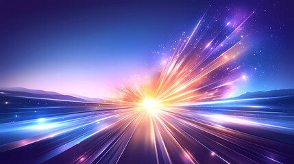 Fototapeta premium Dynamic background with vibrant speed lines radiating outward.