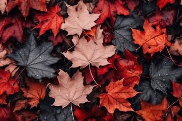 Dry autumn leaves maple plant leaf.
