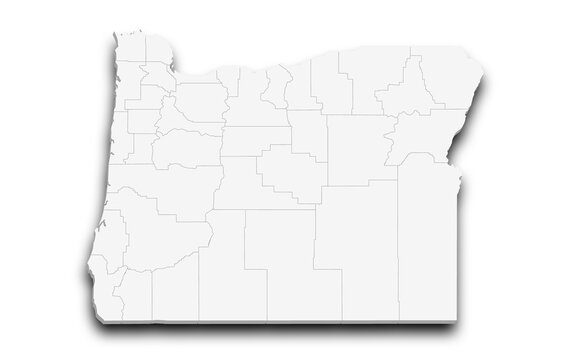 recommend clip art: 3d Map of Oregon state with color. United State of America, US, United State