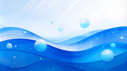 Abstract blue wave pattern with bubble texture, perfect for modern design or wallpaper