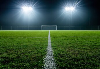 Obraz premium Soccer Field Night Lights.