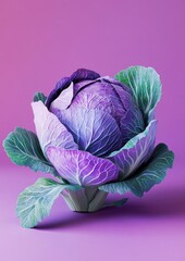 Obraz premium Purple Cabbage Close-up.