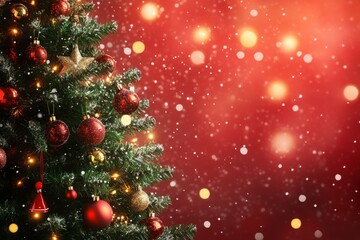 christmas tree and decorations, Christmas tree background. MZ