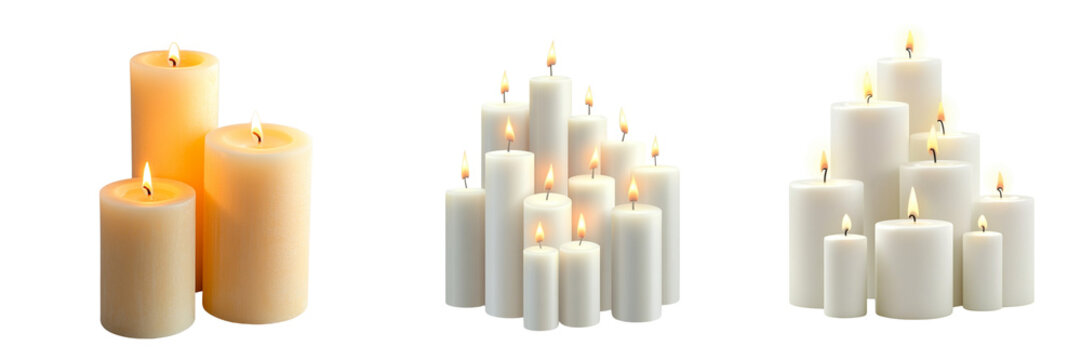 pillar white candles 