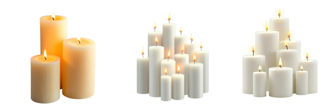pillar white candles  - Powered by Adobe