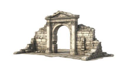 Ancient City Gate 3D Rendering