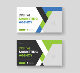 Corporate business and digital marketing youtube thumbnail or web banner template