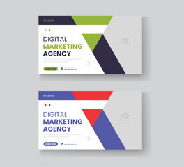 Corporate business and digital marketing youtube thumbnail or web banner template