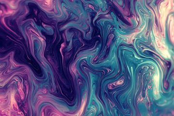 Swirling fluid patterns in vibrant colors create mesmerizing abstract design. interplay of purple, teal, and pink evokes sense of movement and depth, perfect for artistic projects