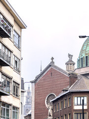 Antique building view in Charleroi, Belgium