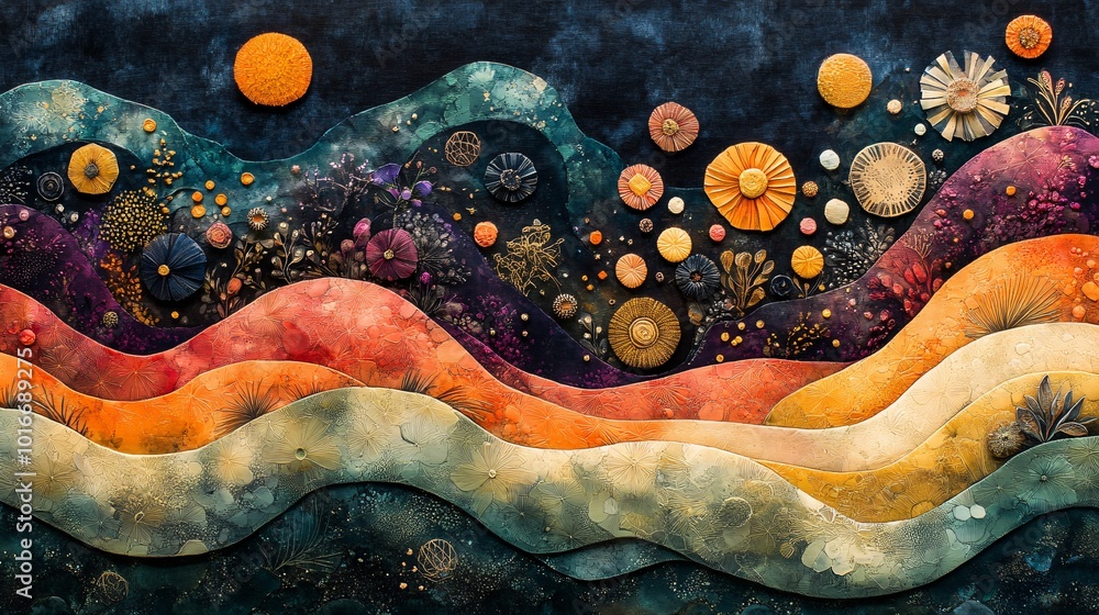 Poster organic patterns with natural textures and shapes