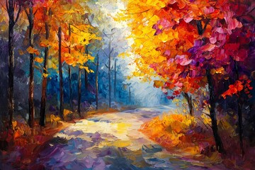 Abstract oil painting illustration background created with Generative AI