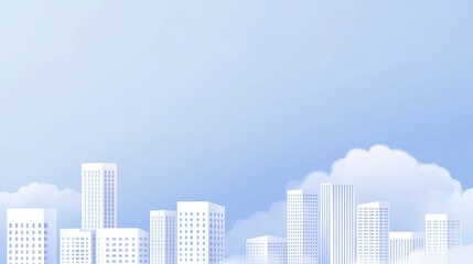 Fototapeta premium Gray cityscape background with monochrome street. Modern architecture panorama in flat style.