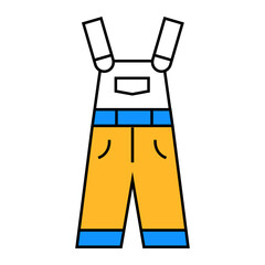 overalls pants apparel line icon vector. overalls pants apparel sign. isolated symbol illustration