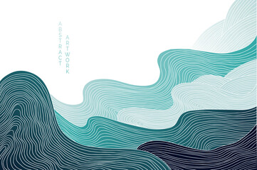 abstract japanese landscape on light background with gradient	