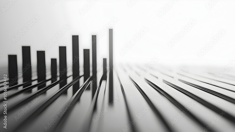 Poster minimalist monochrome business data visualization charts and graphs