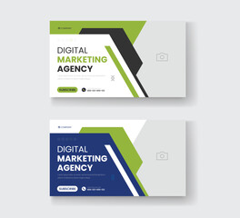 Corporate business and digital marketing youtube thumbnail or web banner template