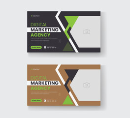 Corporate business and digital marketing youtube thumbnail or web banner template