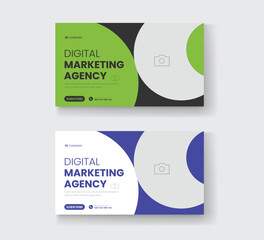 Corporate business and digital marketing youtube thumbnail or web banner template
