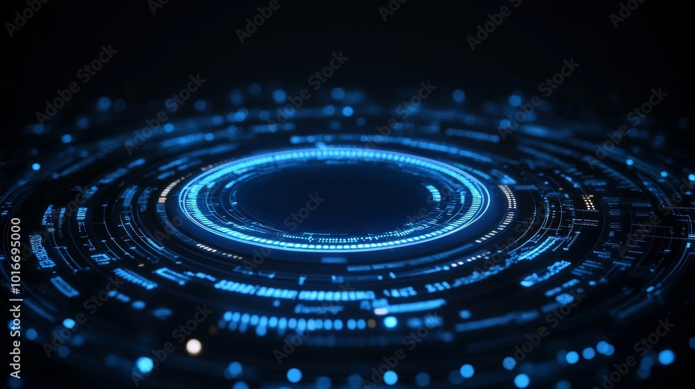 Poster the neon tech light background is a futuristic abstract background with round round ui elements insp