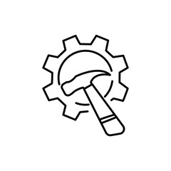Repair concept outline icons set isolated on white background vector illustration for web.