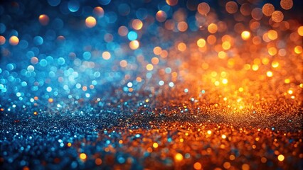 abstract blue and orange glitter background