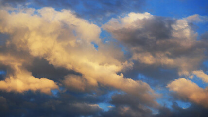 Sunset golden clouds