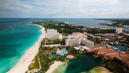Fototapeta premium Drone of Beautiful Bahamas Perfect Day