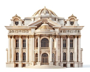 Fototapeta premium Magnificent Opera House with Ornate Architectural Features on White Background