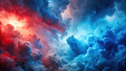 Fototapeta premium Abstract blue and red background resembling stormy clouds
