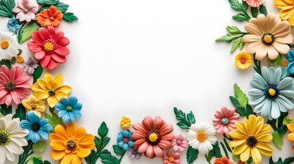 Fototapeta premium Colorful Floral Bouquet on White Background
