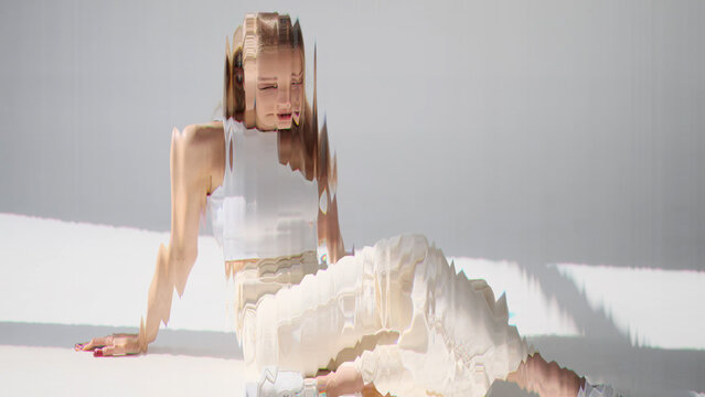 Ribbed Blocks Glass Effect