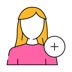 new usel female line icon vector. new usel female sign. isolated symbol illustration