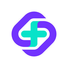 Letter S cross medical logo design