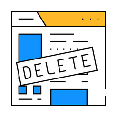 delete account line icon vector. delete account sign. isolated symbol illustration