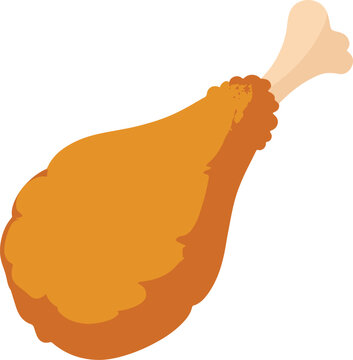fried chicken leg flat vector illustration logo icon clipart
