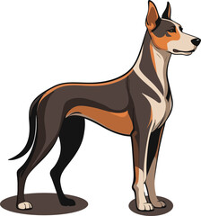 dog with a bone, dog vector, icon vector illustration, dog silhouette of a dog isolated on a white background