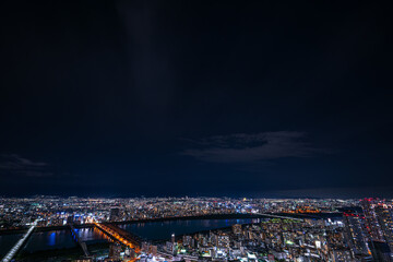 キラキラ輝く大阪梅田の夜景　【大阪夜景】