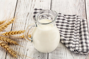 Organic milk in the glass