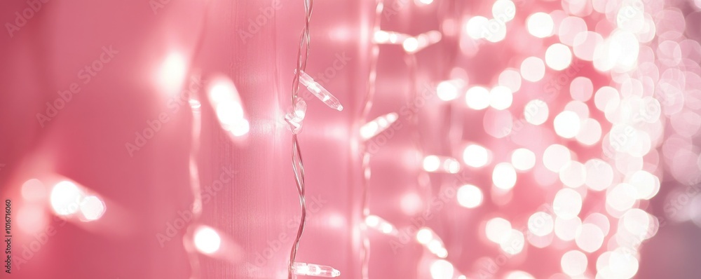 Aufkleber an abstract texture of bokeh christmas lights in rose. an abstract background of sparkling lights pr