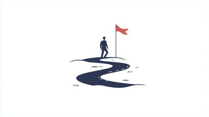 Fototapeta premium Businessperson Walking Towards a Goal