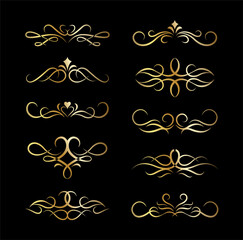 Calligraphic ornamental element collection art