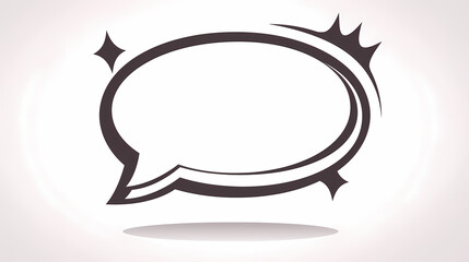 Fototapeta premium Simple black outline speech bubble with space for dialogue.