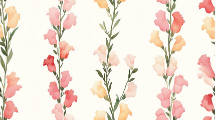 Fototapeta premium A delicate floral pattern featuring soft pink and yellow flowers, perfect for backgrounds, textiles, and home decor.