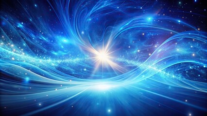 Fototapeta premium Abstract blue cosmic energy flowing in a silhouette space