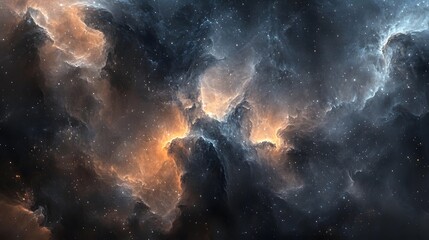 Fototapeta premium Abstract Galactic Swirls with Golden Highlights