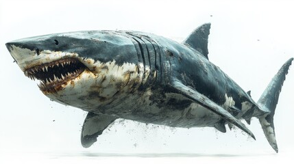 Obraz premium megalodon shark with sharp teeth 
