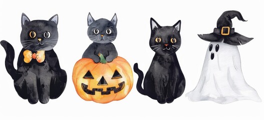 Obraz premium ilustración halloween acuarela